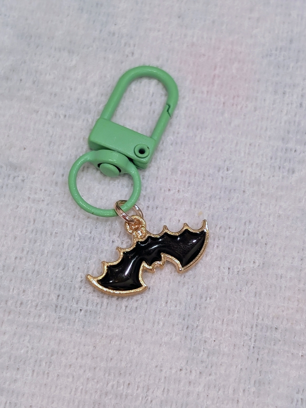 Black Bat Charm Keychain with Mint Clip
